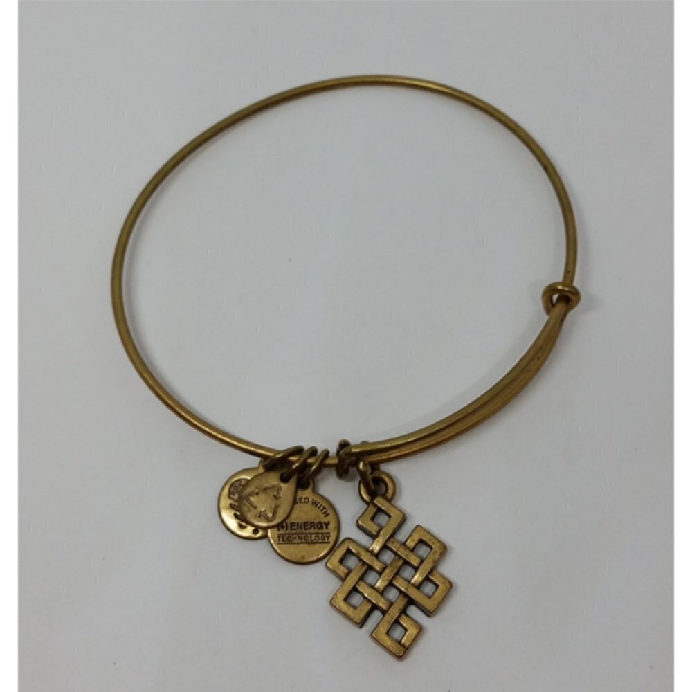 ALEX and Ani Endless Infinity Knot Charm Bangle in Antique Gold-Tone Bracelet